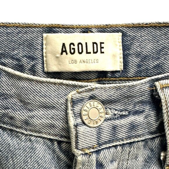 Agolde Jeans Blue Light Wash Lana MidRise Straight Leg Riptide 26x30 $218 Revolv - Picture 5 of 11
